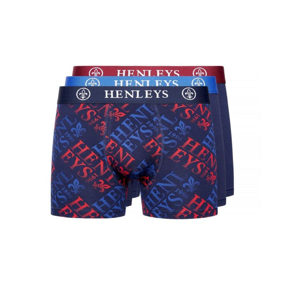 Henleys Mens Rutlers Assorted Designs Boxer Shorts (Pack of 3) / Multicolored
